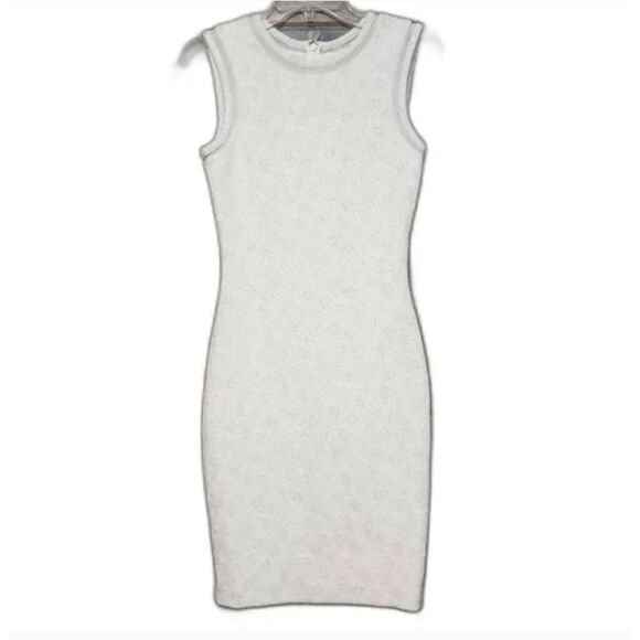 Reiss Nineteen SeventyOne white and silver sleeveless bodycon dress womans 2‎ - Picture 1 of 13